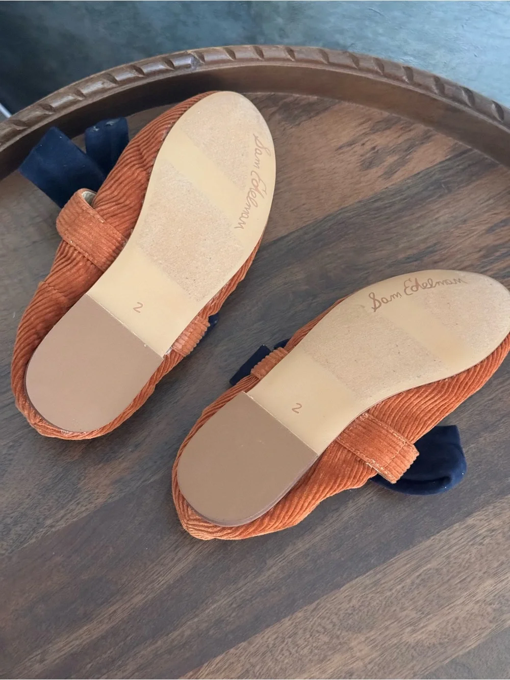 Sam Edelman Felicity Mary Jane Girls Flats Size  2  Mustard/Navy